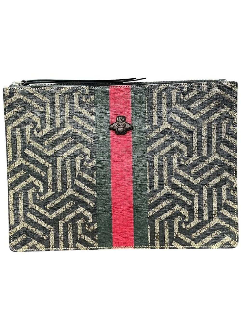 Gucci Be Second GG Carre Ido Clutch Leather